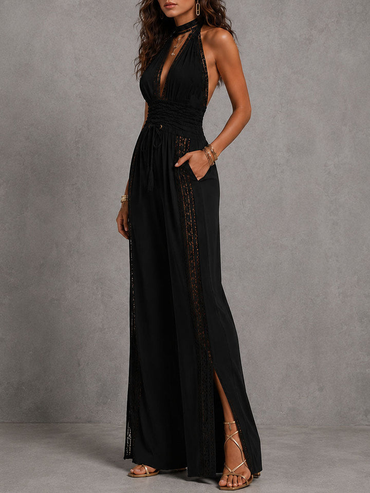 Diane Boho Lace Wide-Leg Jumpsuit