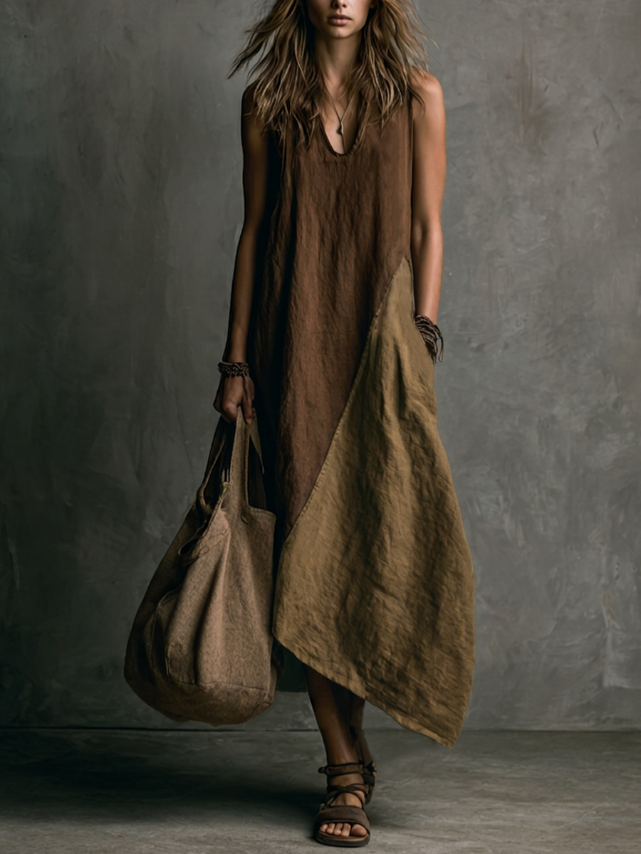 Tierra | Patchwork Asymmetrical Maxi
