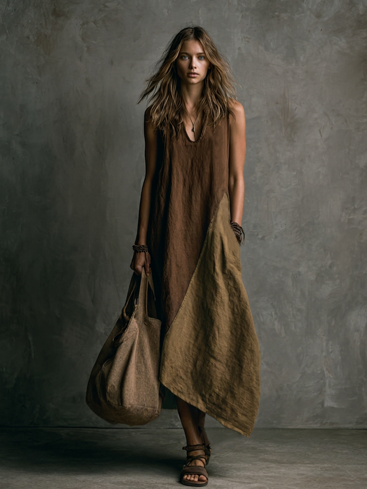 Tierra | Patchwork Asymmetrical Maxi