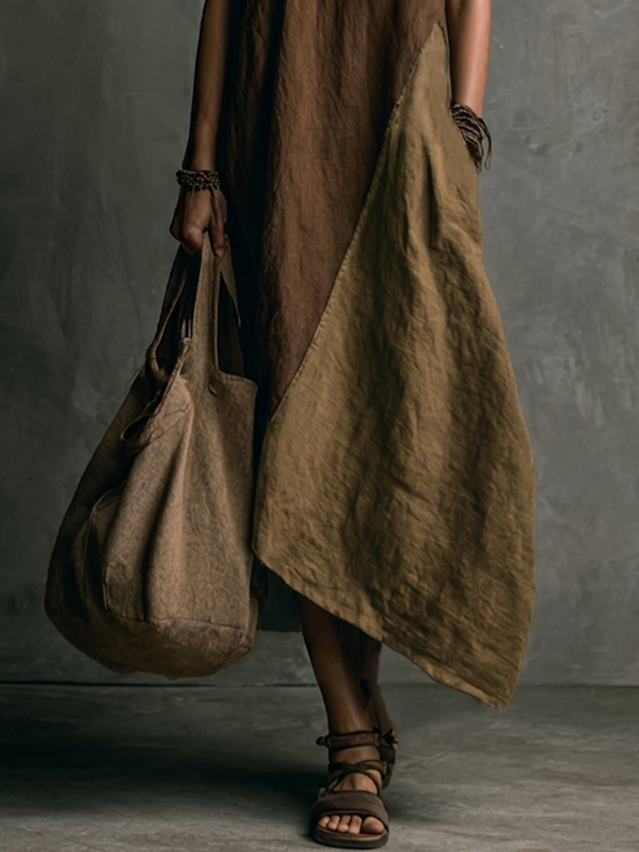 Tierra | Patchwork Asymmetrical Maxi