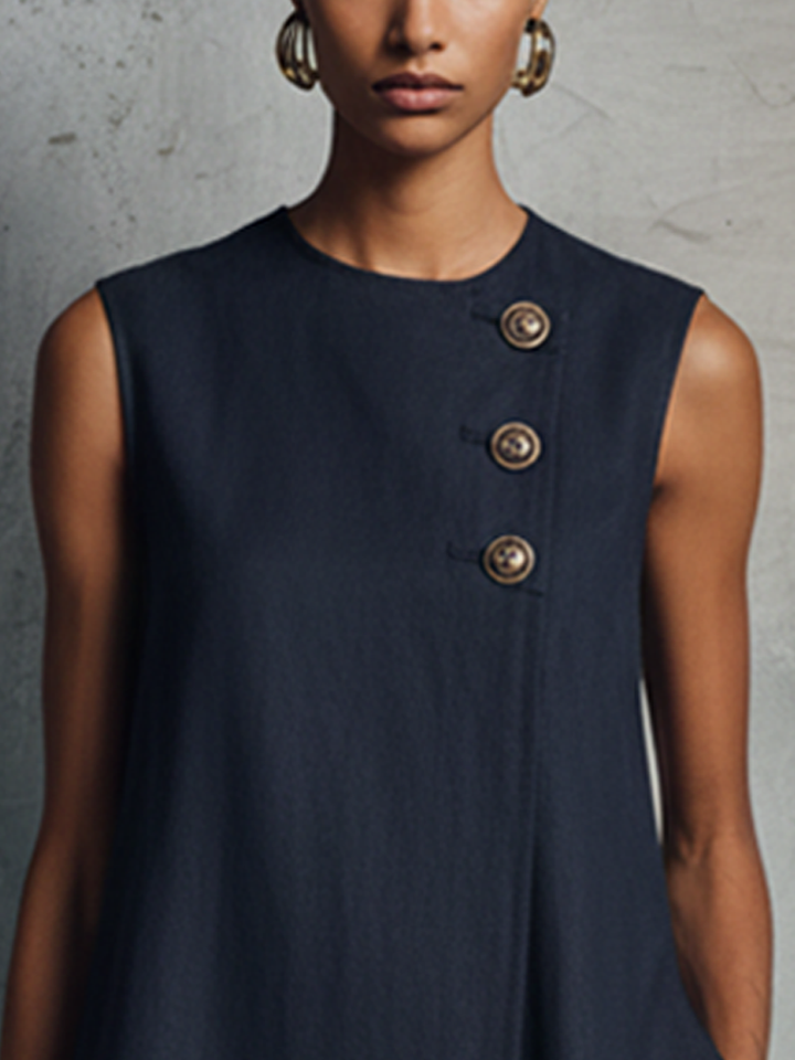Aubrey | Asymmetric Button Mini