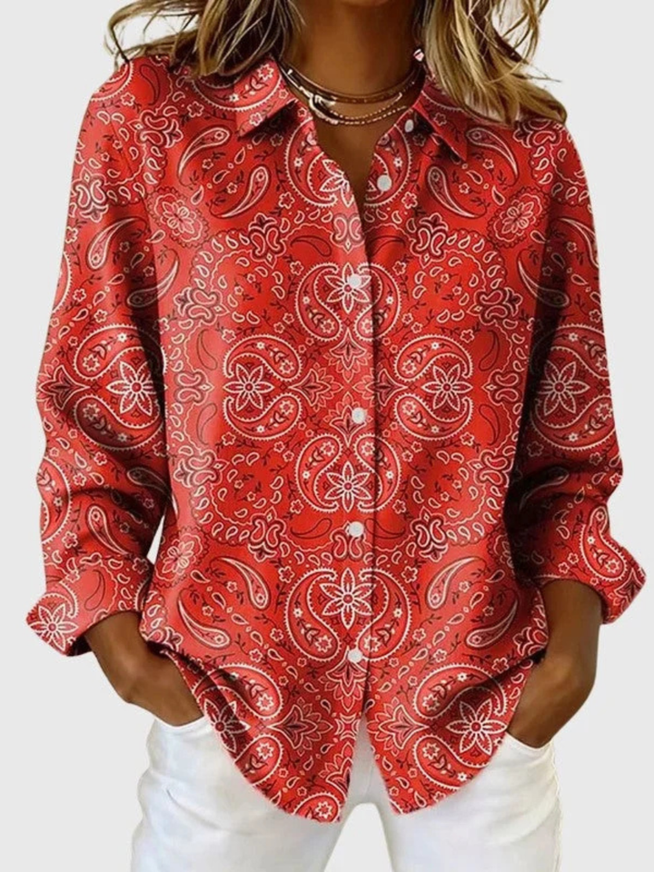 Joanna | Paisley Button-Up Blouse