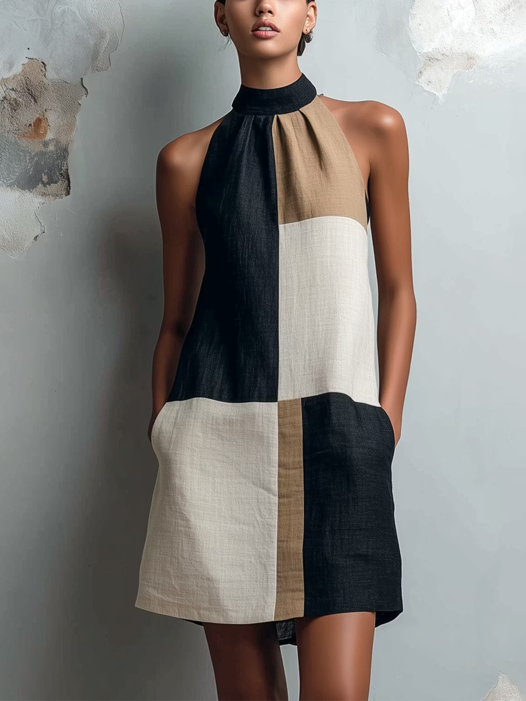 Sabrina | Colorblock Halter Mini
