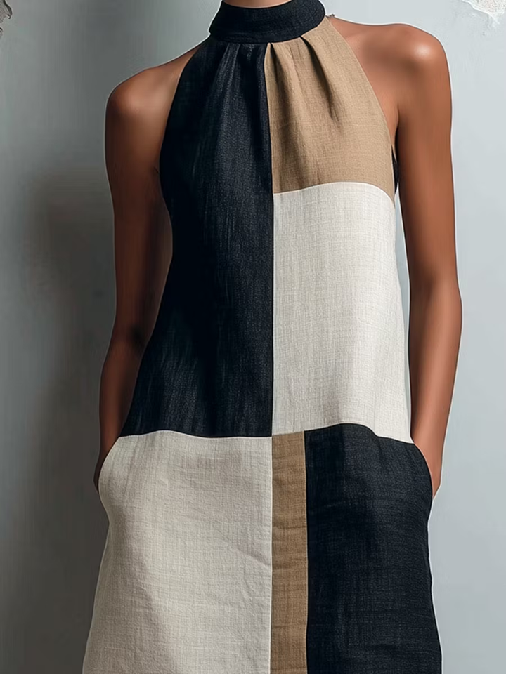Sabrina | Colorblock Halter Mini
