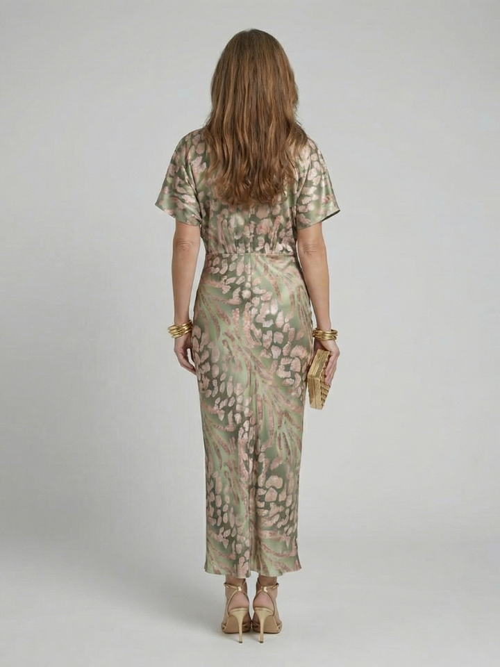 The Everly | Abstract Print Midi Dress