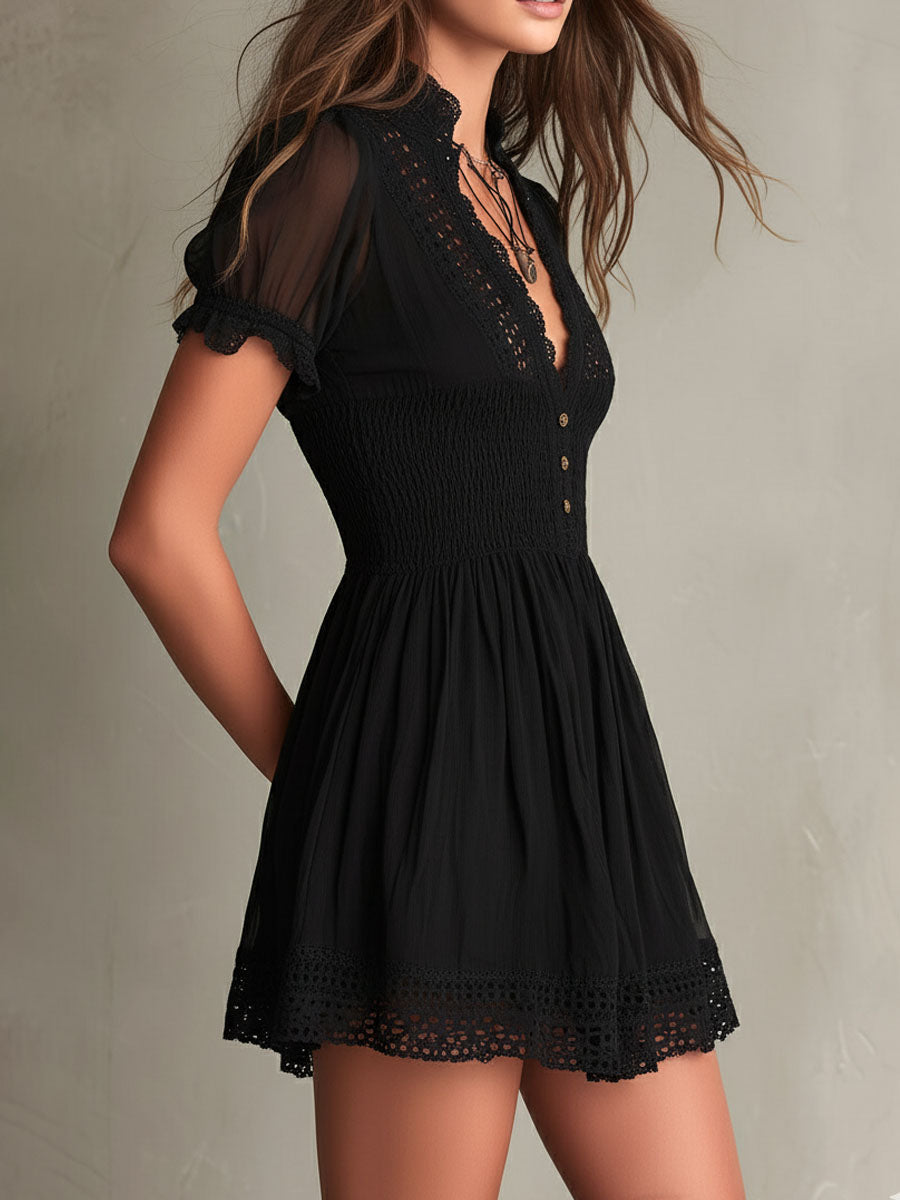Musette | Ruffle Trim Mini Dress