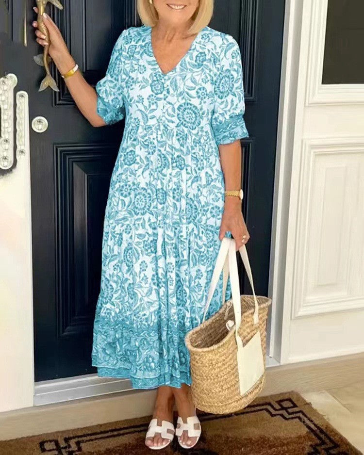Candace | Floral V-Neck Dress