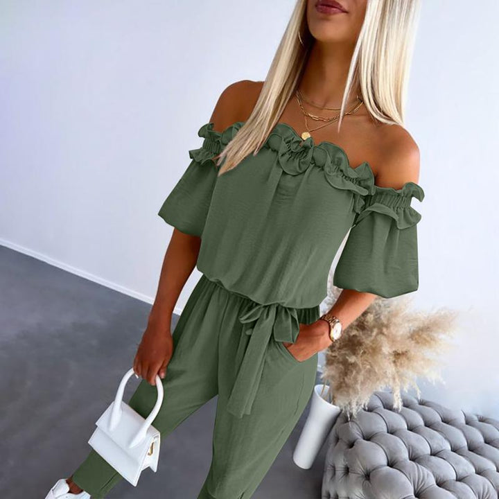 The Farella | Off-Shoulder Frill Jumpsuit
