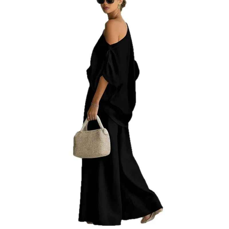The Lisette | Off-Shoulder Tapered Pant Set