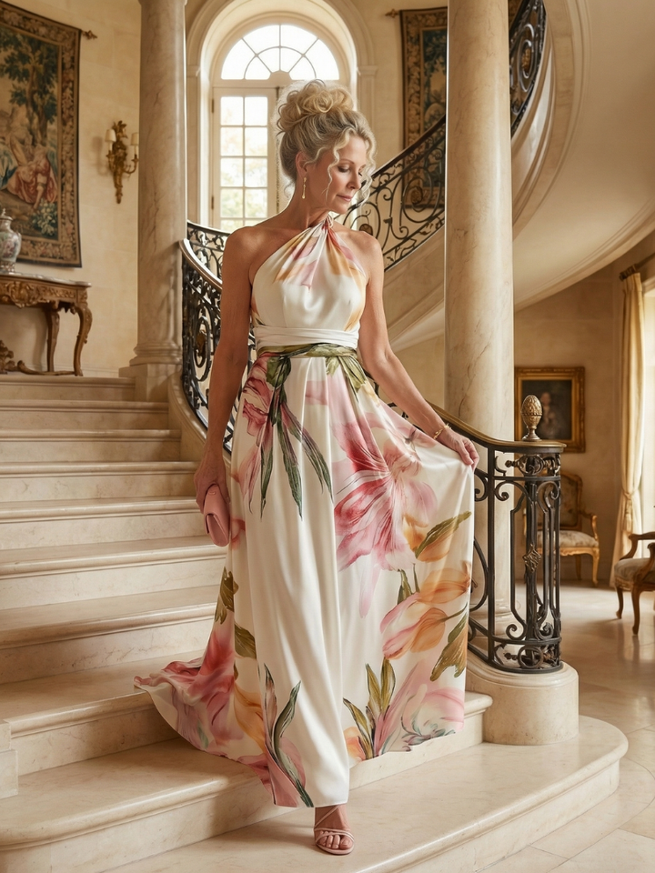 The Amara | Light Floral Maxi Dress