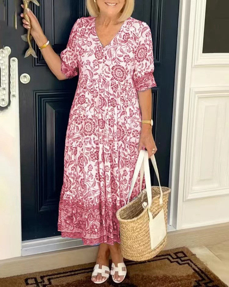 Candace | Floral V-Neck Dress
