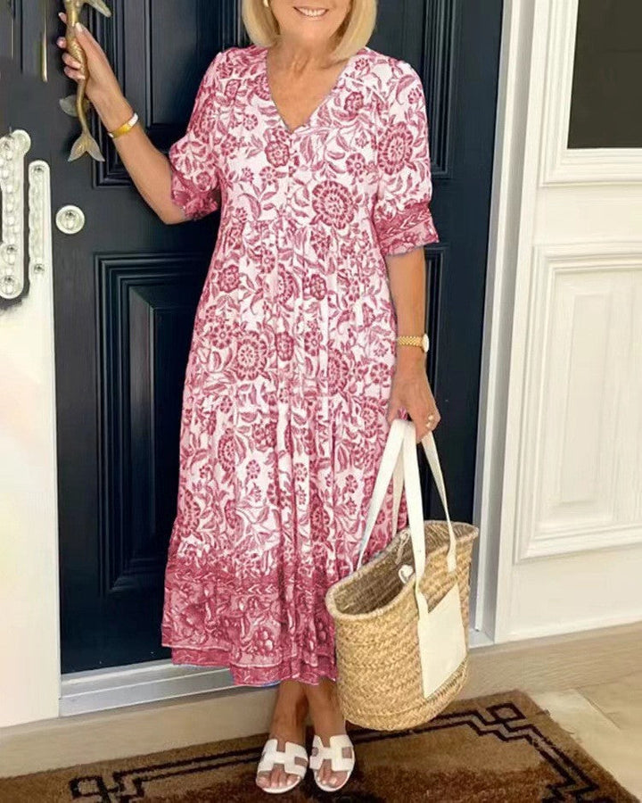 Candace | Floral V-Neck Dress
