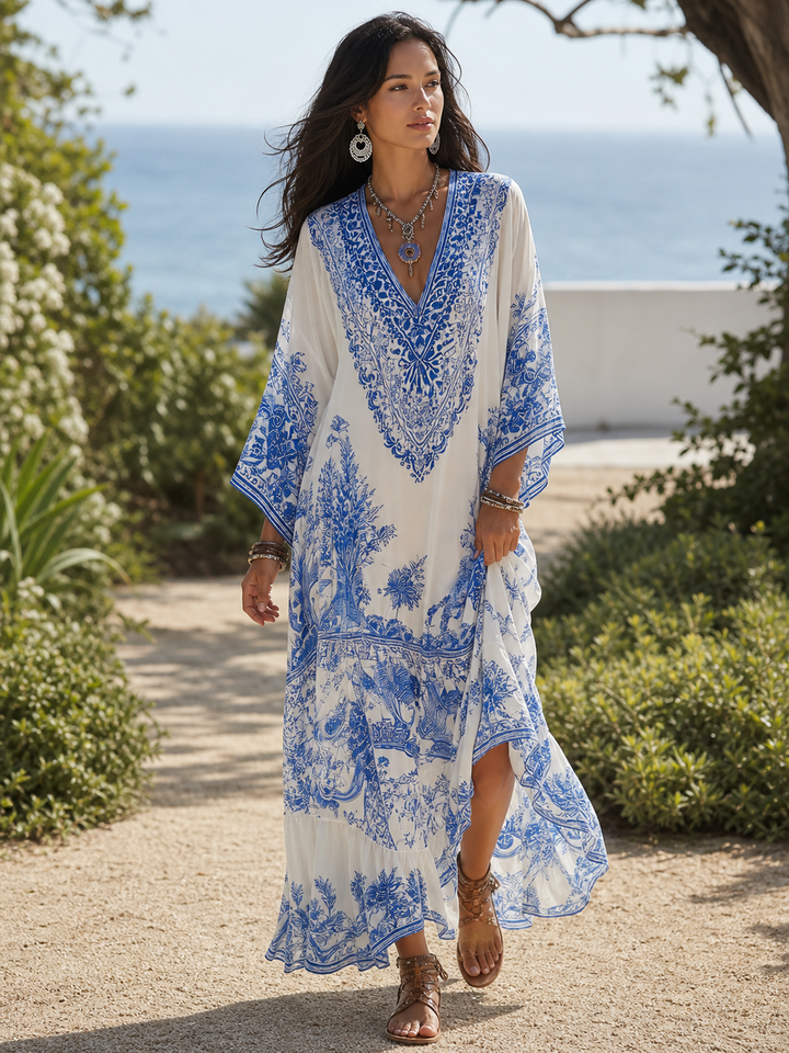 Azura | Porcelain Print Kaftan