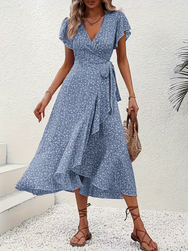 The Elaine | Flowing Tummy-Flattering Summer Wrap Dress