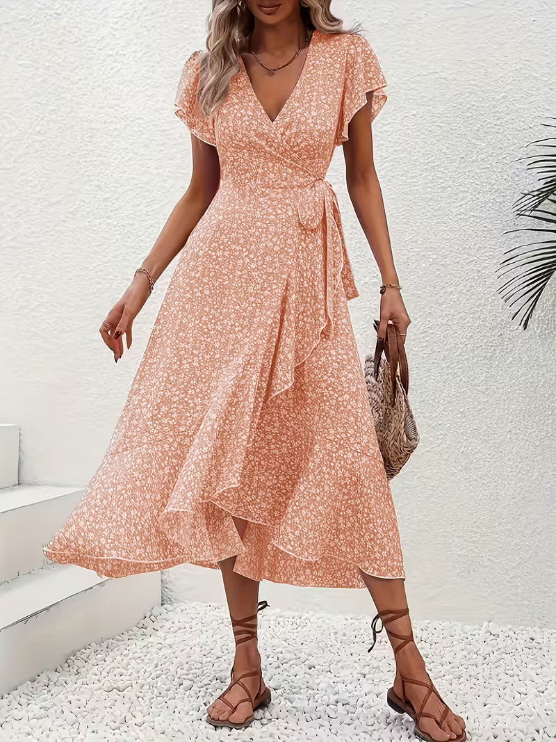 The Elaine | Flowing Tummy-Flattering Summer Wrap Dress
