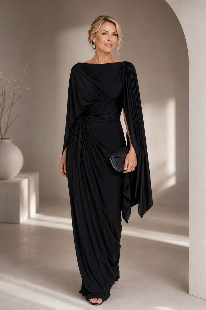 The Alyssa | Pleated Drape Maxi Dress