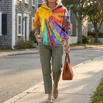 Dawne | Boho Patchwork Hoodie