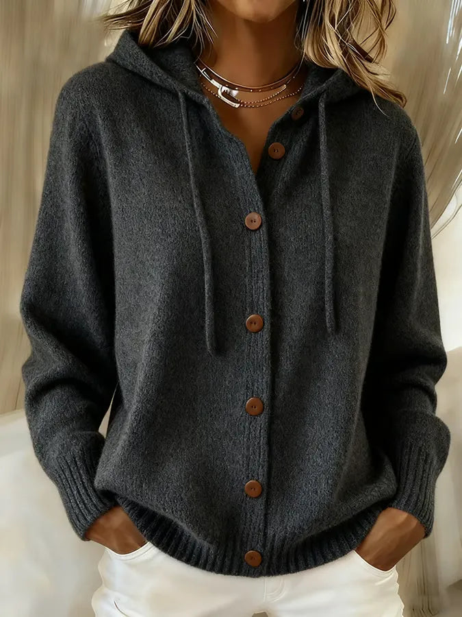 Amanda | Hooded Button Cardigan