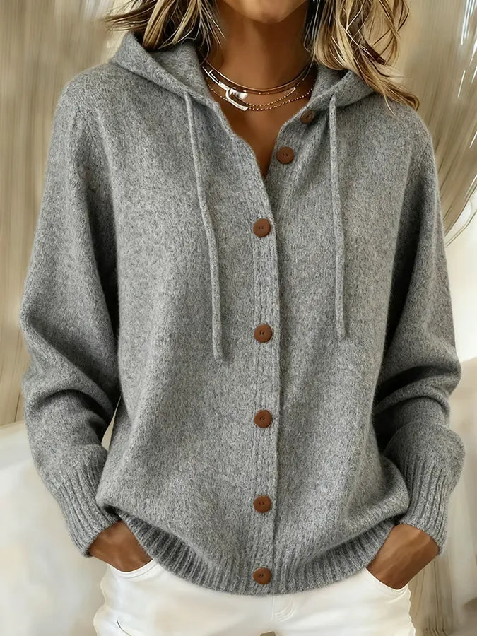 Amanda | Hooded Button Cardigan