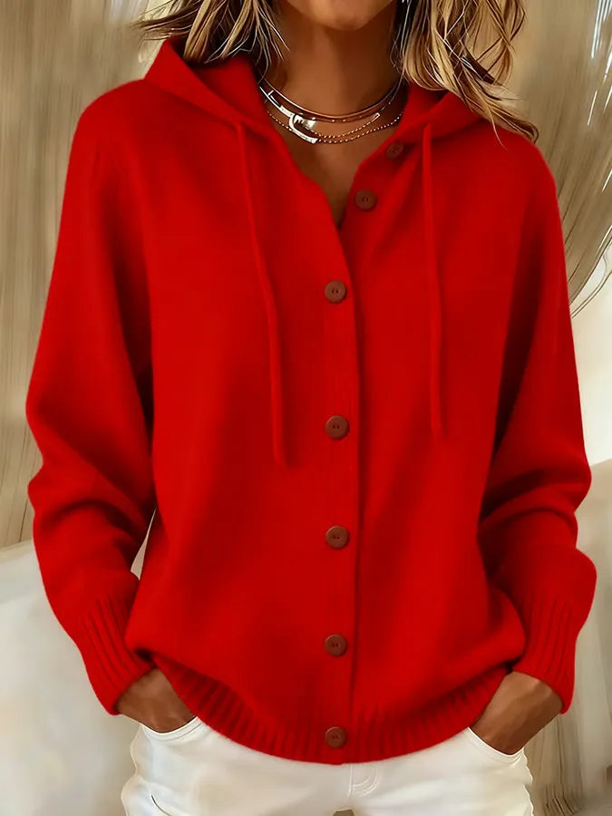 Amanda | Hooded Button Cardigan