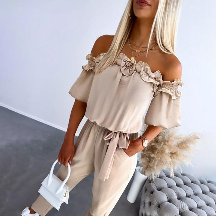 The Farella | Off-Shoulder Frill Jumpsuit