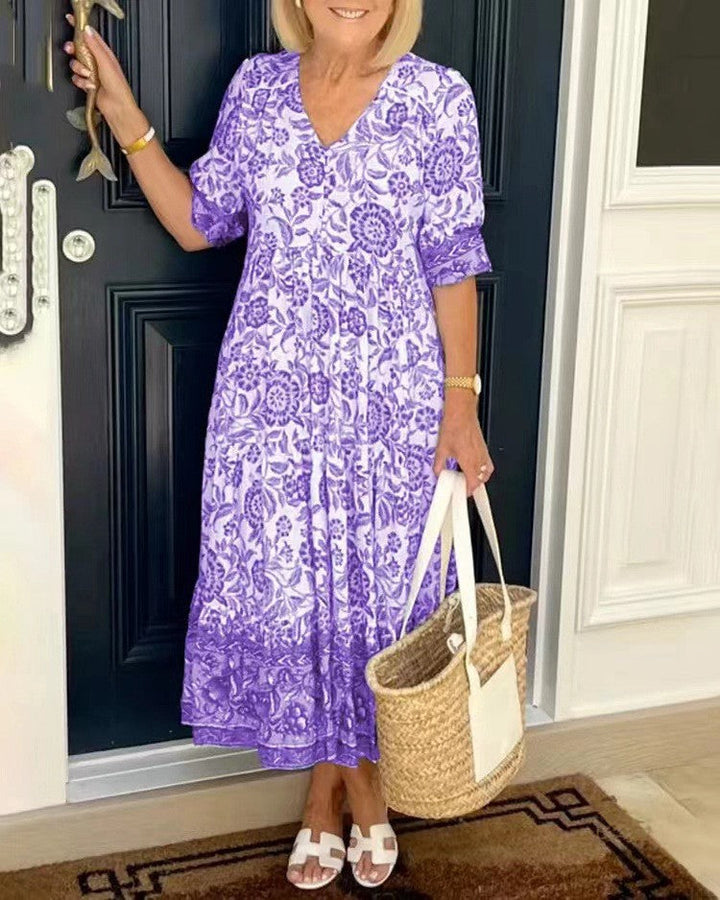 Candace | Floral V-Neck Dress