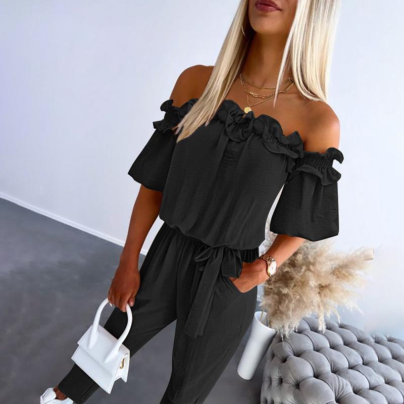 The Farella | Off-Shoulder Frill Jumpsuit