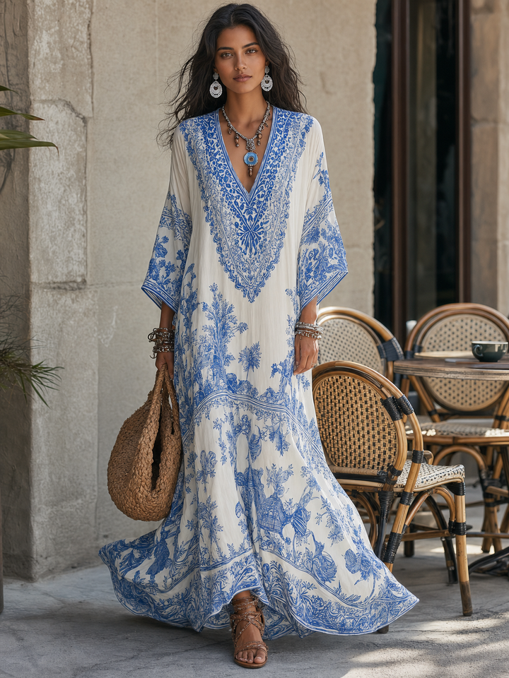 Azura | Porcelain Print Kaftan