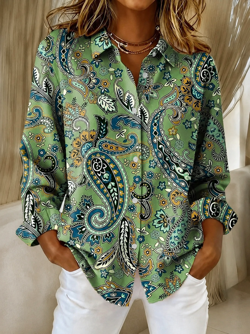 Joanna | Paisley Button-Up Blouse