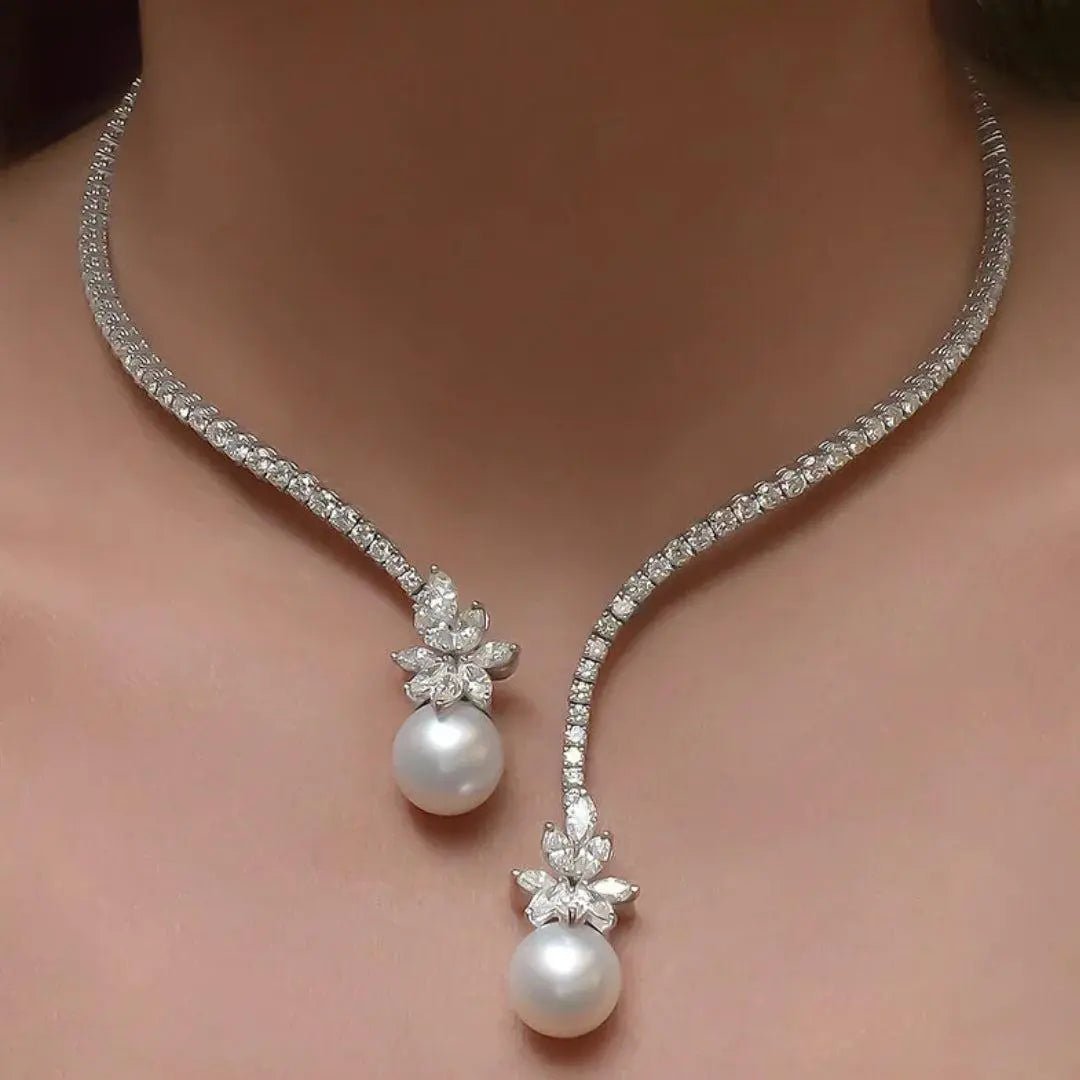 Elegant and Radiant Necklace with Sterling Silver Pearls