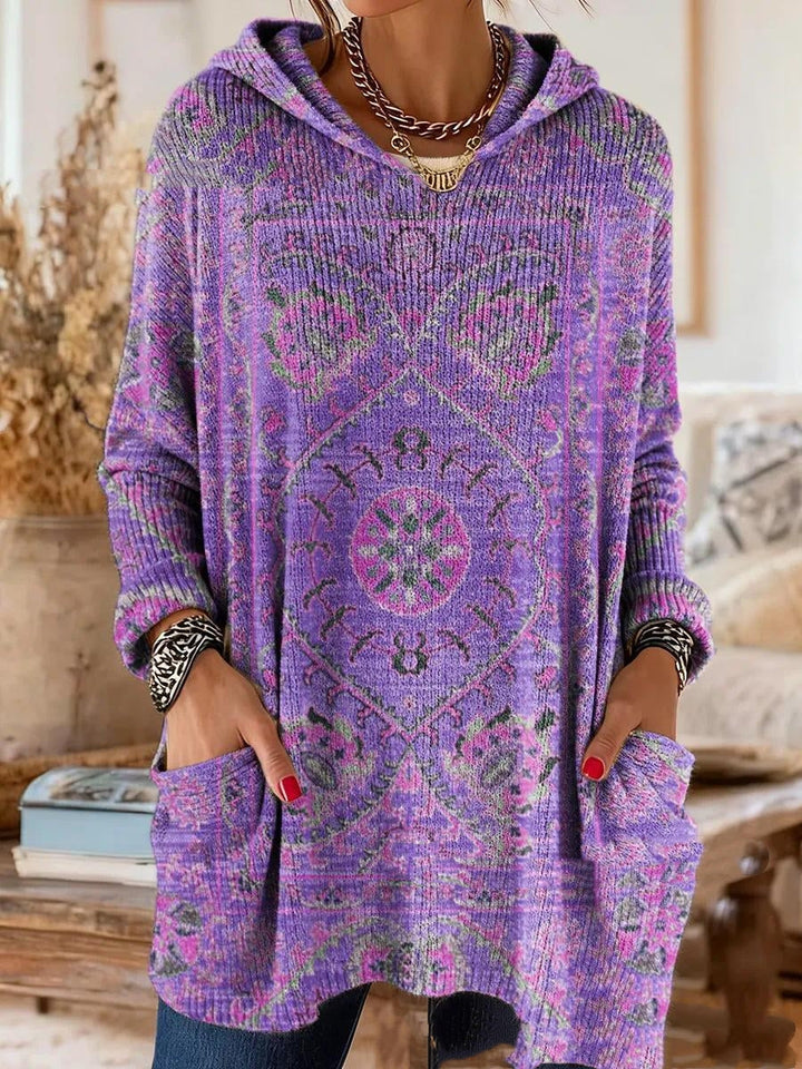 Alicia | Retro Print Hooded Tunic