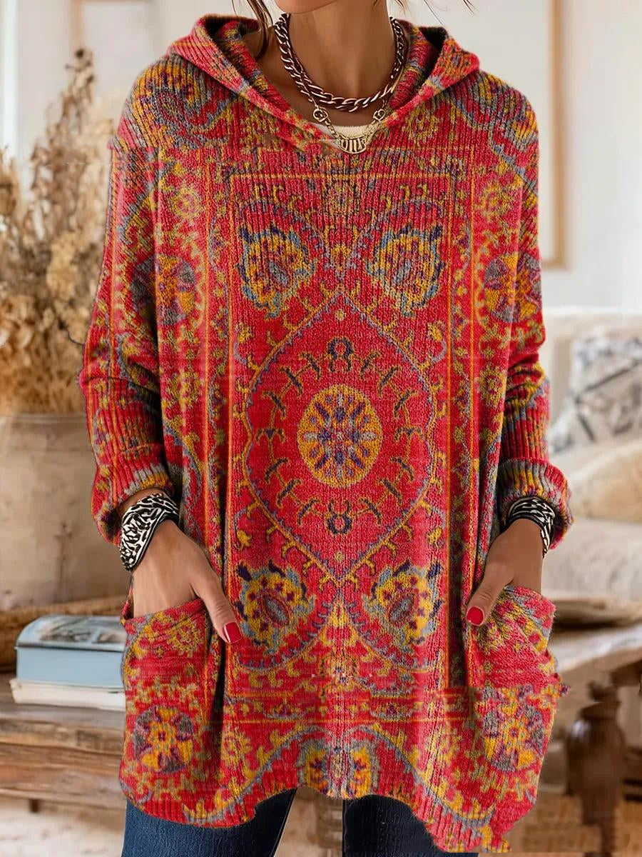 Alicia | Retro Print Hooded Tunic