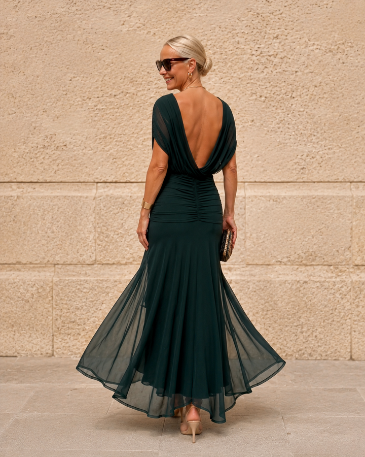 Alondra | Long Floral Dress with V-Neck