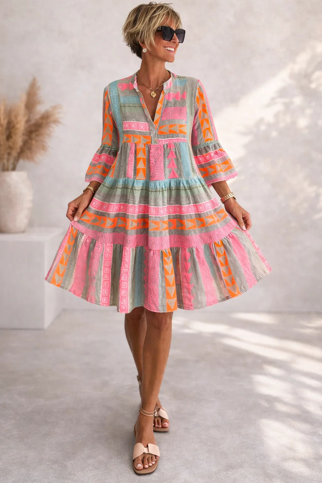 Lucy | Printed Midi Dress