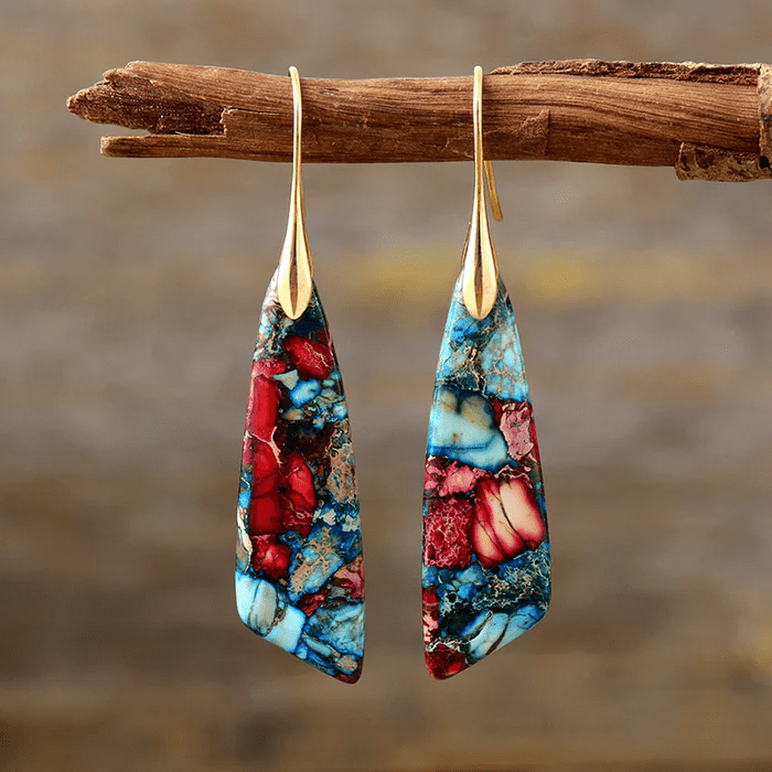 Earrings with Colorful Stones