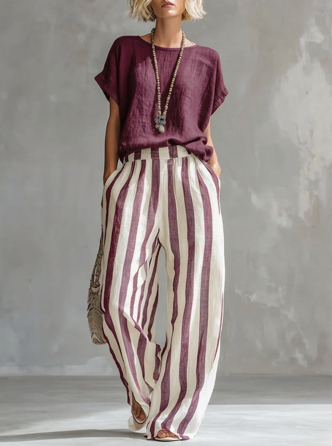 The Driftwood | Striped Linen Two-Piece Set