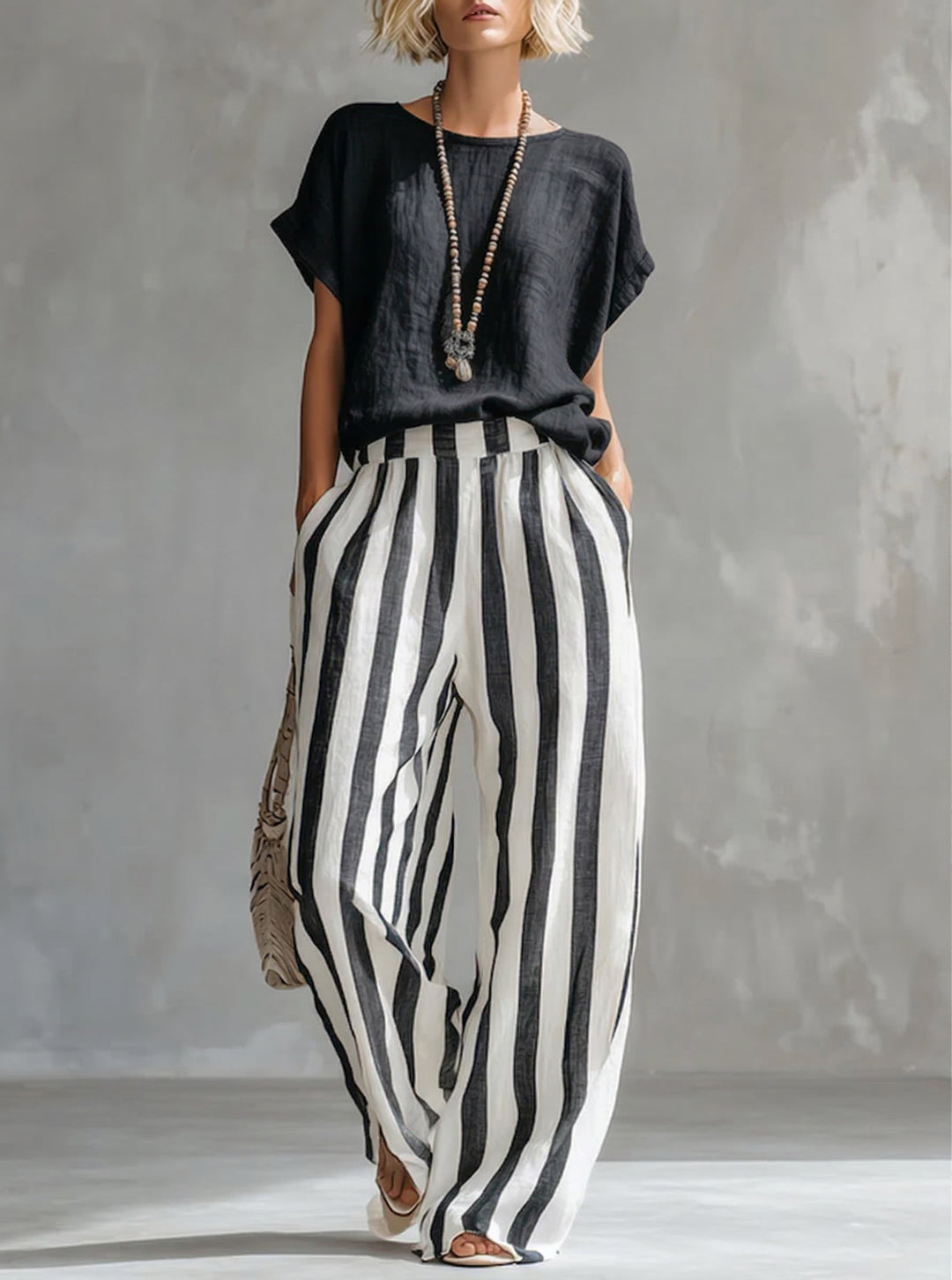 The Driftwood | Striped Linen Two-Piece Set