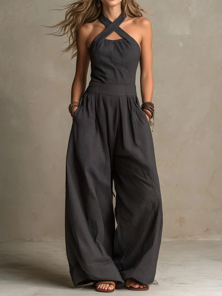 The Sienna | Halter Linen Jumpsuit