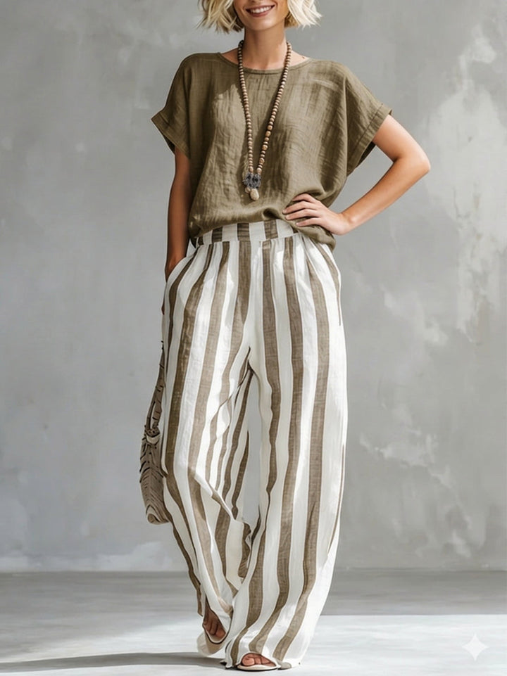 The Driftwood | Striped Linen Two-Piece Set