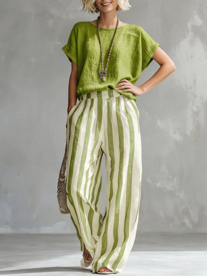 The Driftwood | Striped Linen Two-Piece Set