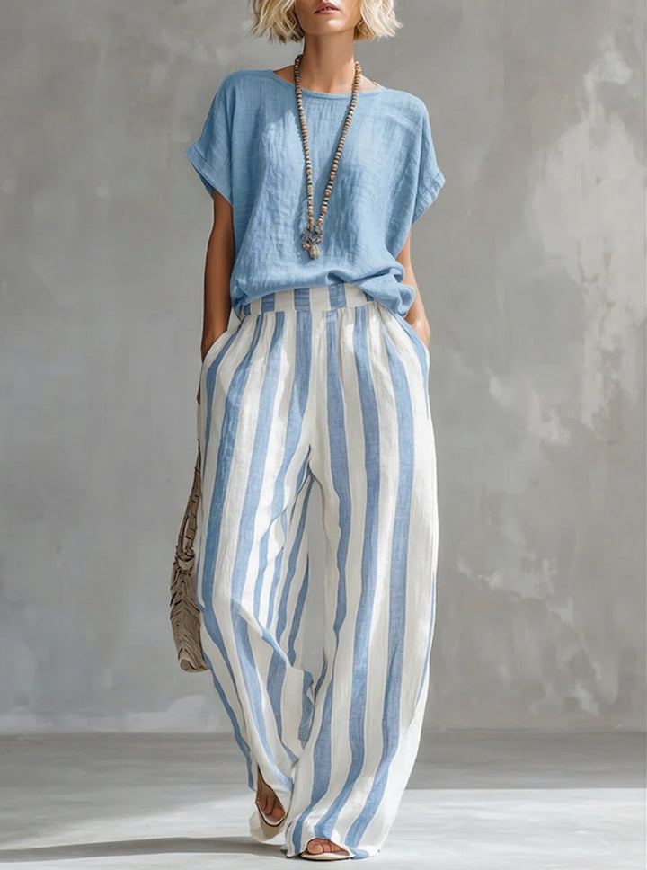 The Driftwood | Striped Linen Two-Piece Set