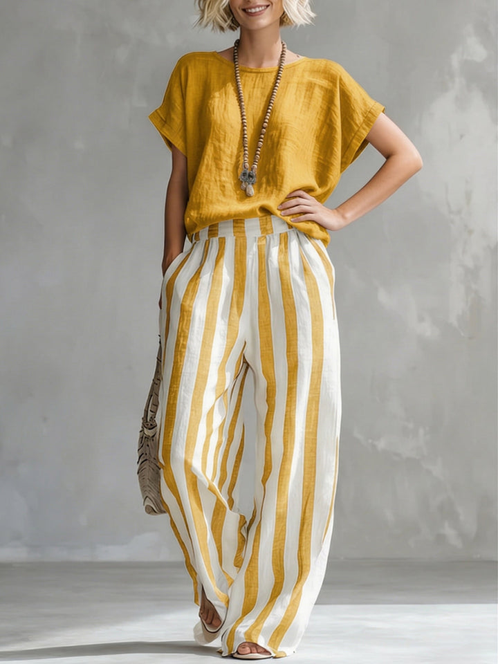 The Driftwood | Striped Linen Two-Piece Set