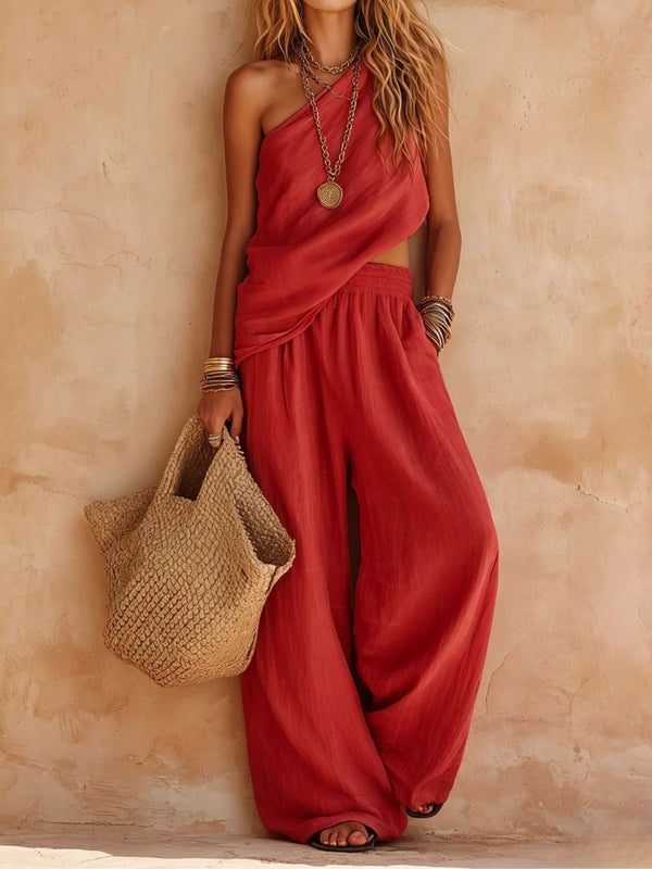 Rosette | One-Shoulder Casual Set