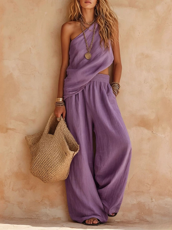 Rosette | One-Shoulder Casual Set